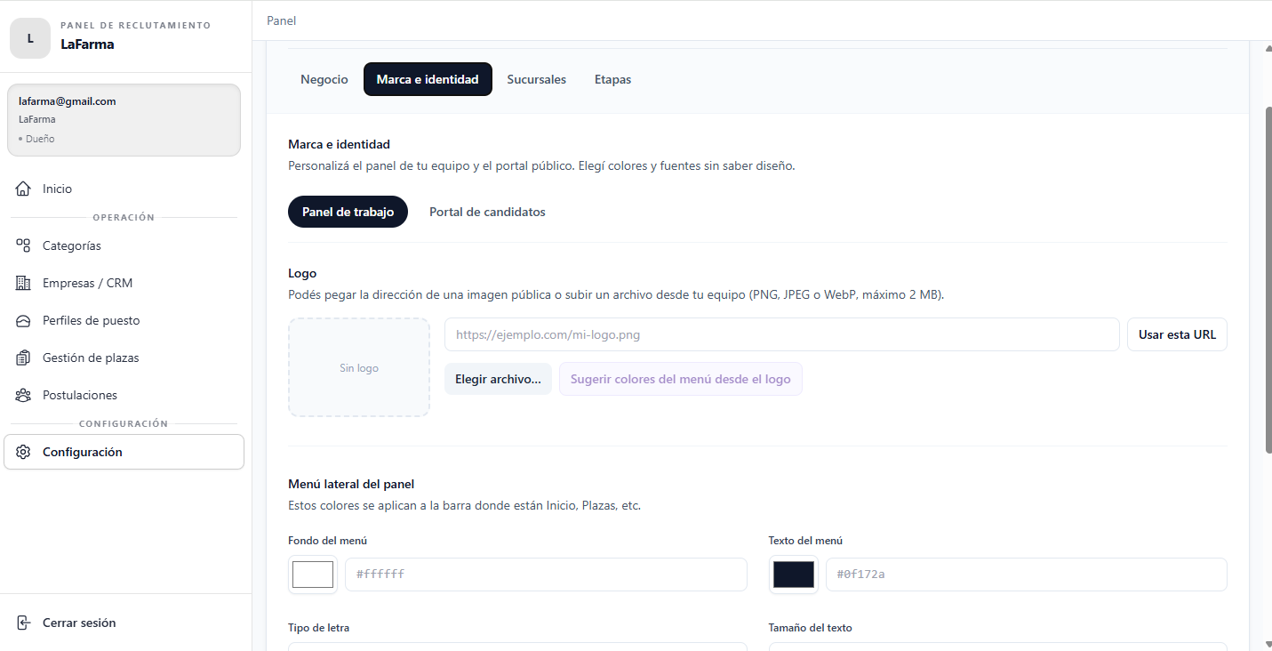 Panel de configuración para operaciones complejas — MCodeGT